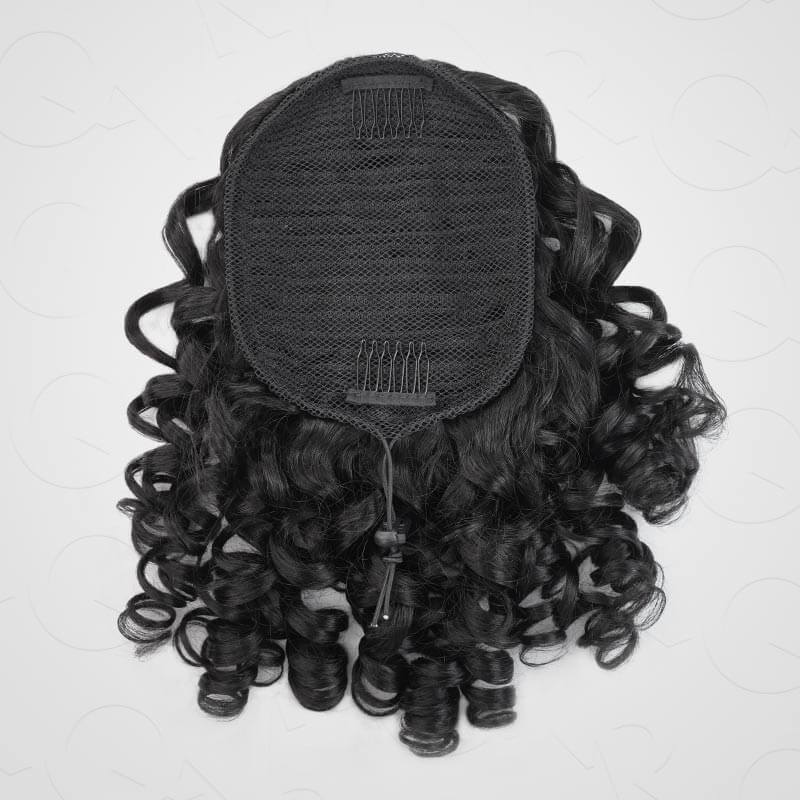 Flash Sale|QVR Drawstring Ponytail Extension Bouncy Curl Human Hair - Image 3