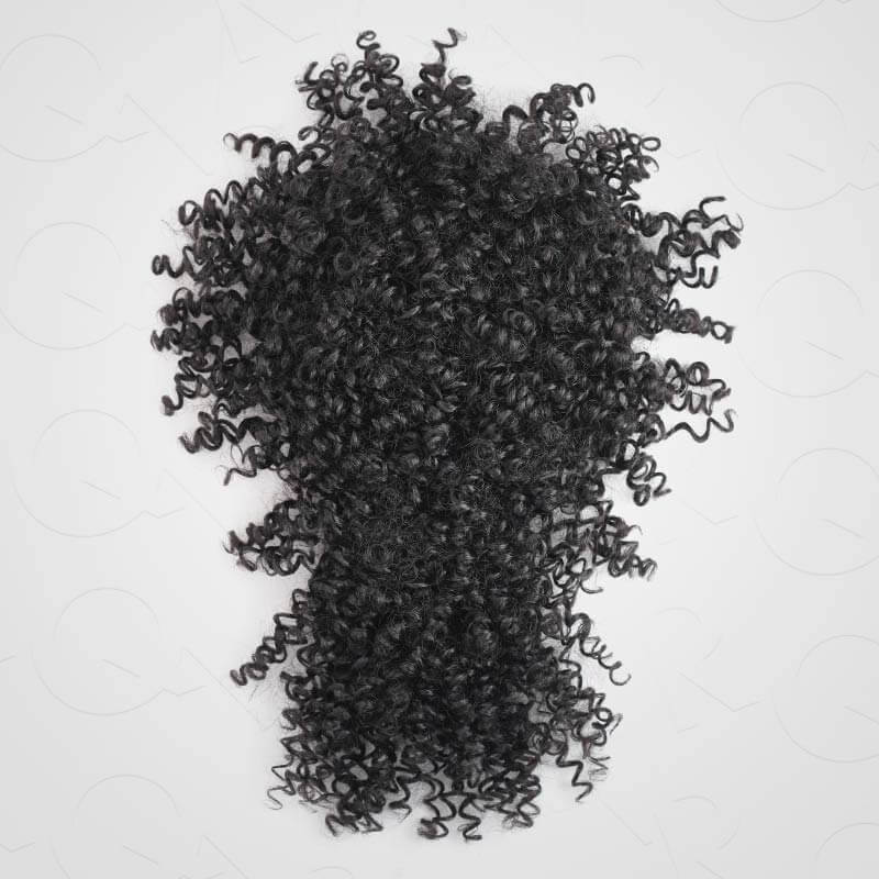 Flash Sale|QVR Drawstring Ponytail Extension With Bangs Short Curly Human Hair - Image 4