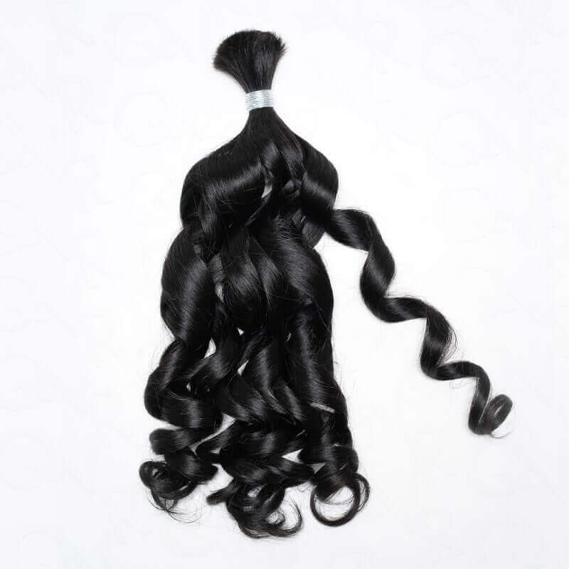 B3G1|QVR French Curl Human Bulk Hair Extensions for Boho Knotless Braiding - Image 3