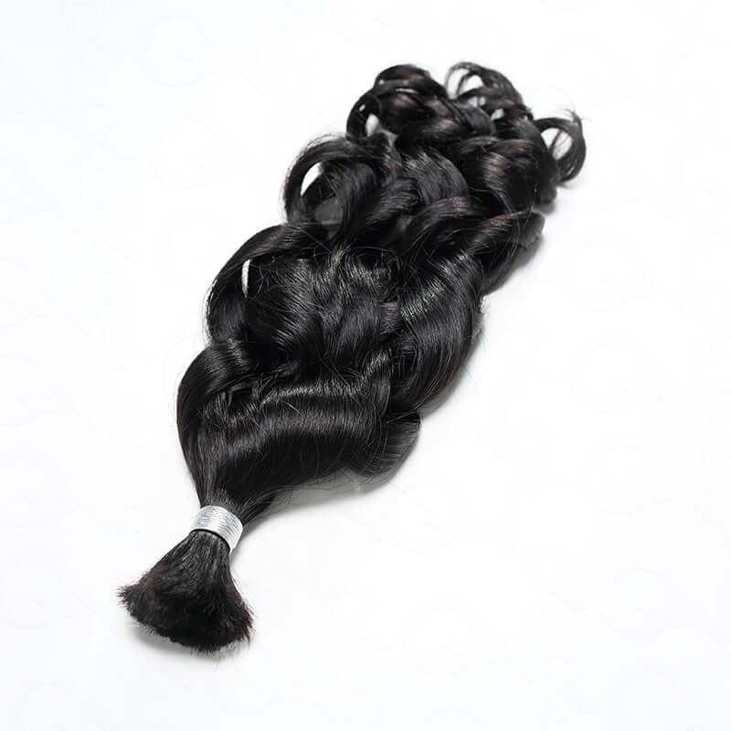 B3G1|QVR French Curl Human Bulk Hair Extensions for Boho Knotless Braiding - Image 5