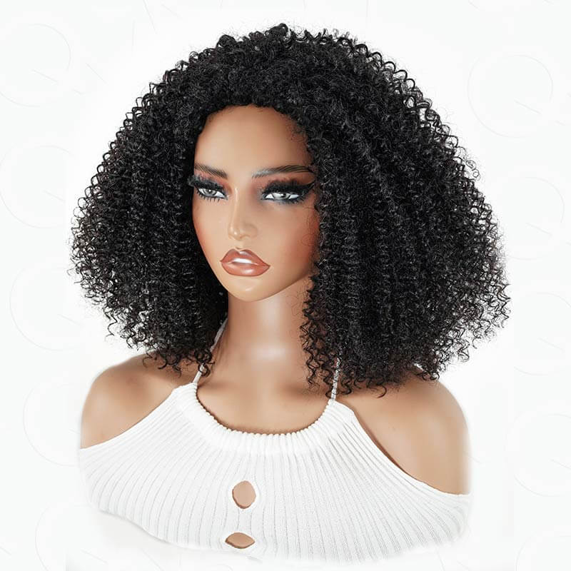 New User Only|QVR Hot Picks Twist Curly Drawstring Half Wig Human Hair Wigs - Image 15