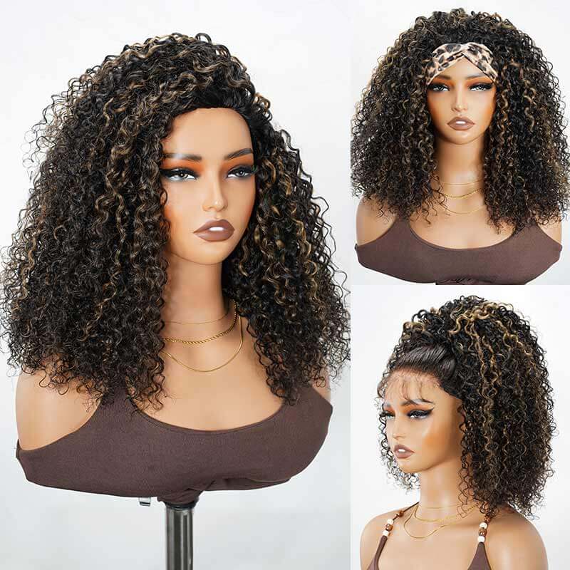 QVR Glueless Kinky Curly Half Wig 250% Density Human Hair Wig Wear Go Flip Over Wig - Image 17