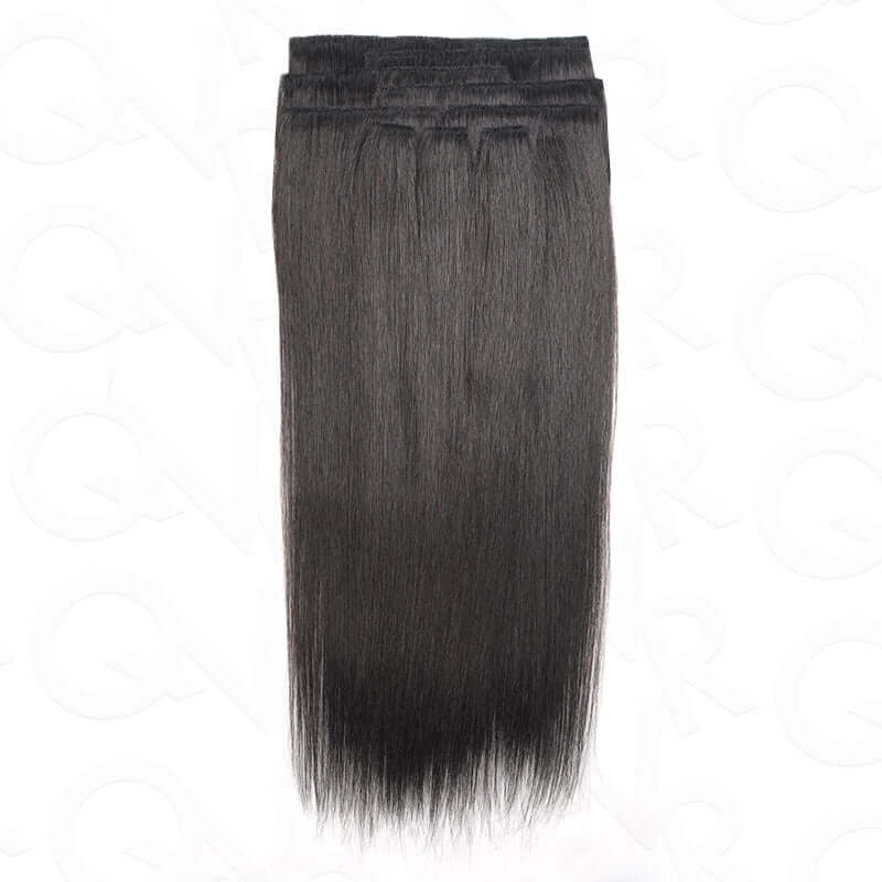 Flash Sale|QVR Invisible 9PCS 5PCS Volumizer Natural Straight Clip In Human Hair Extensions - Image 10