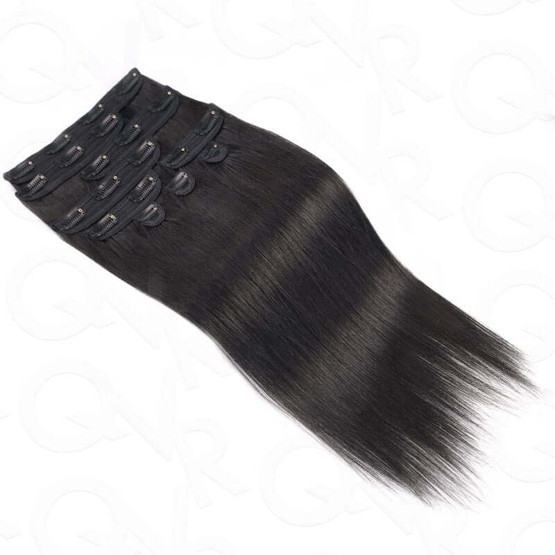 Flash Sale|QVR Invisible 9PCS 5PCS Volumizer Natural Straight Clip In Human Hair Extensions - Image 11