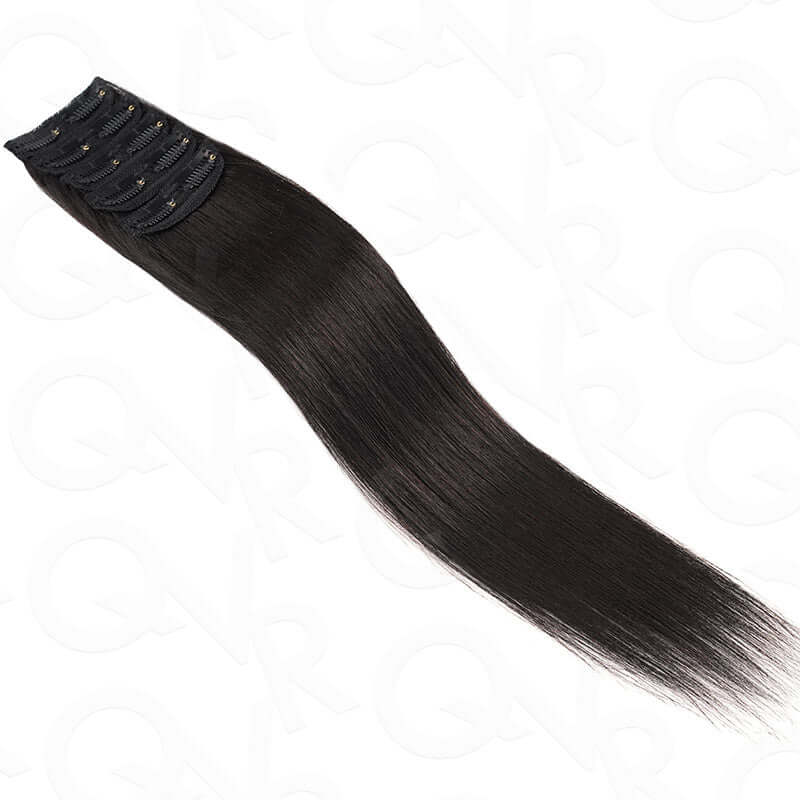 Flash Sale|QVR Invisible 9PCS 5PCS Volumizer Natural Straight Clip In Human Hair Extensions - Image 13