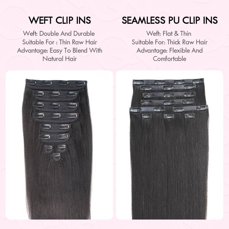 Flash Sale|QVR Invisible 9PCS 5PCS Volumizer Natural Straight Clip In Human Hair Extensions - Image 14