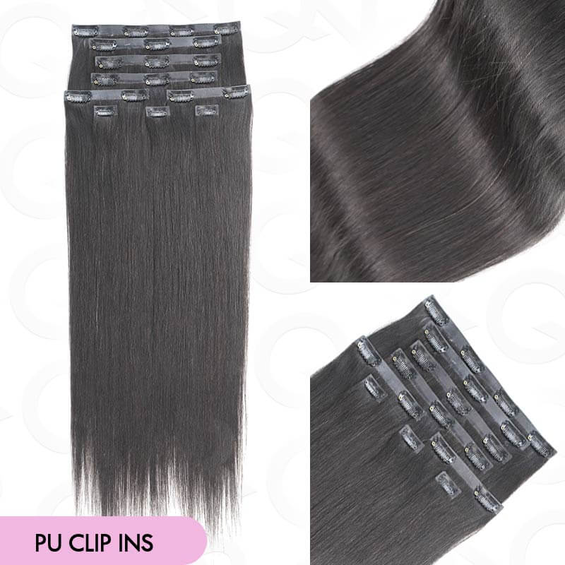 Flash Sale|QVR Invisible 9PCS 5PCS Volumizer Natural Straight Clip In Human Hair Extensions - Image 4