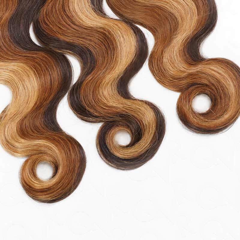 B3G1|QVR Brown Highlight Body Wave #P4/30/27 Human Bulk Hair for Braiding - Image 5