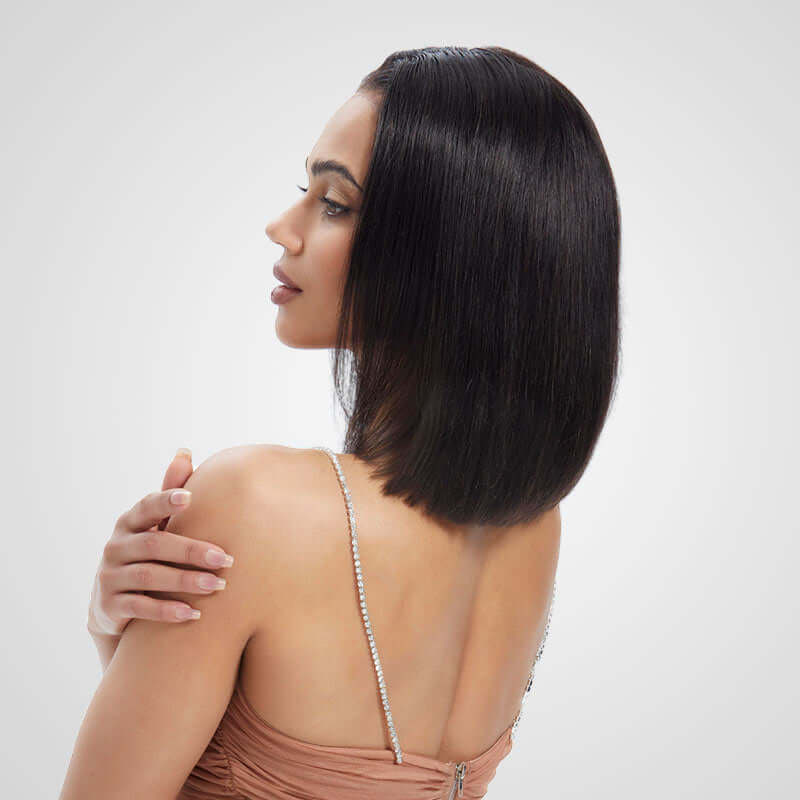 Flash Sale|QVR Straight 4x6 Pre-cut Lace Closure Human Hair Short Bob Wigs - Image 4