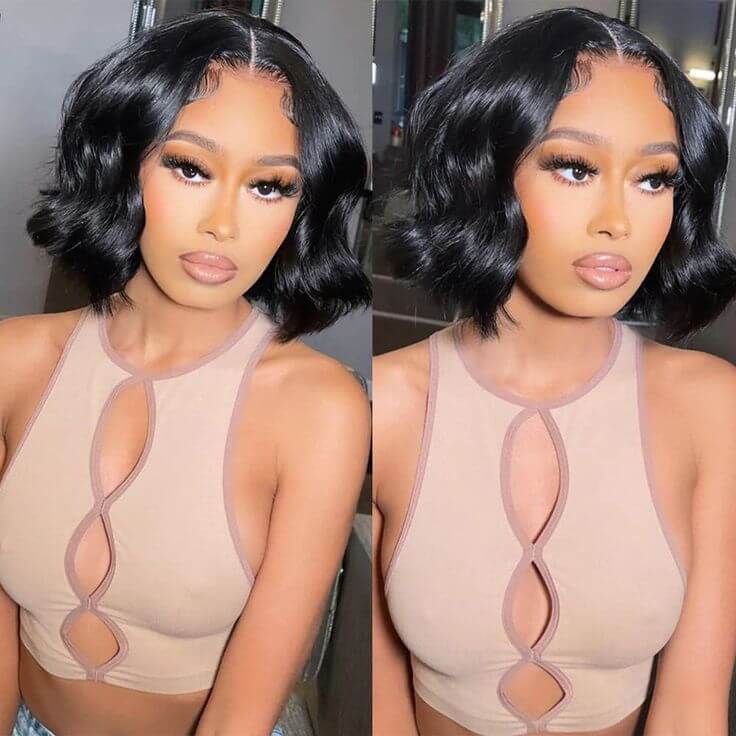 Flash Sale|QVR Straight 4x6 Pre-cut Lace Closure Human Hair Short Bob Wigs - Image 8