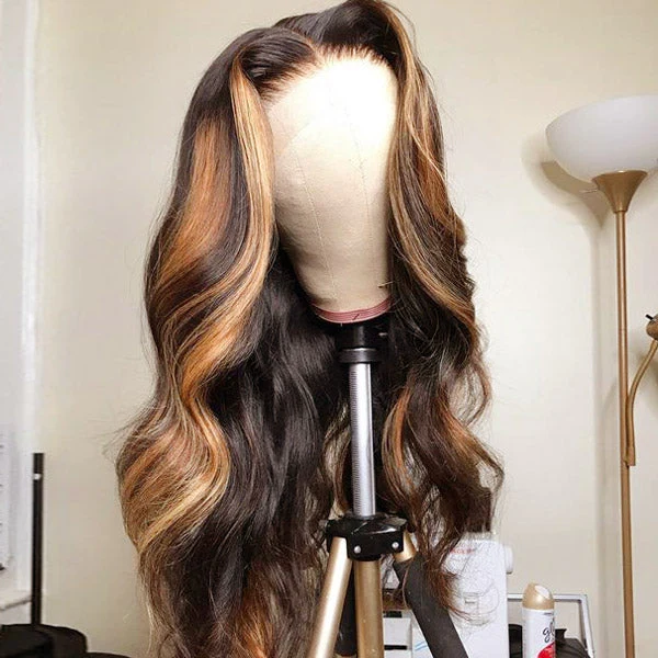QVR Body Wave Human Hair Wigs Highlight Balayage HD Lace Front Wigs 4x4 5x5 Lace Closure Wigs - Image 4