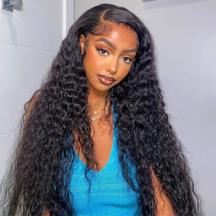 QVR Glueless Pre Cut Lace 13x4 HD Lace Closure Wig Water Wave Wig Wear and Go Wigs - Image 5