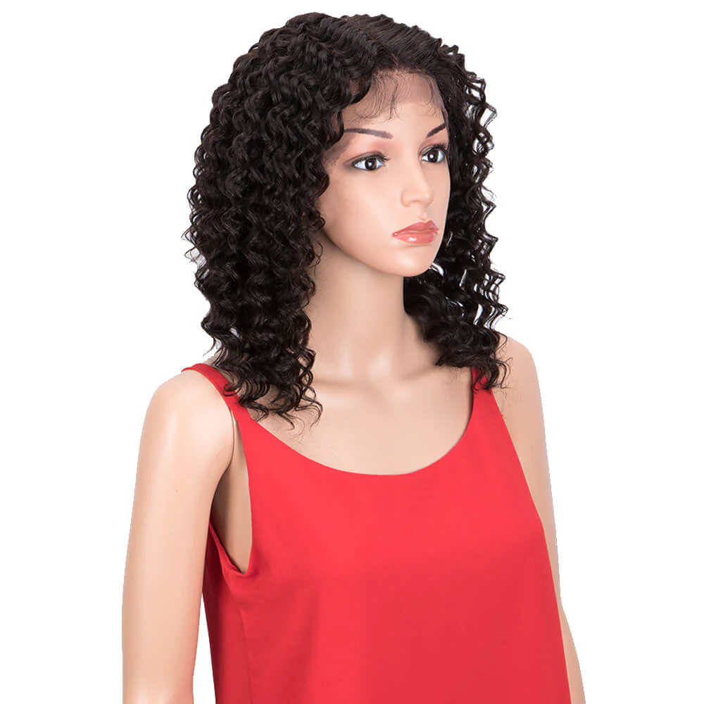 QVR Virgin Human Hair Part Lace Wig Deep Wave Wigs - Image 3