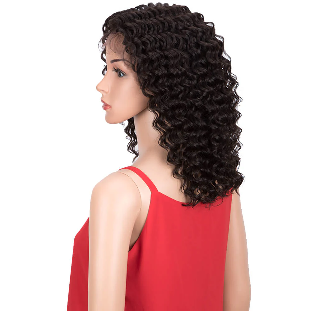 QVR Virgin Human Hair Part Lace Wig Deep Wave Wigs - Image 4