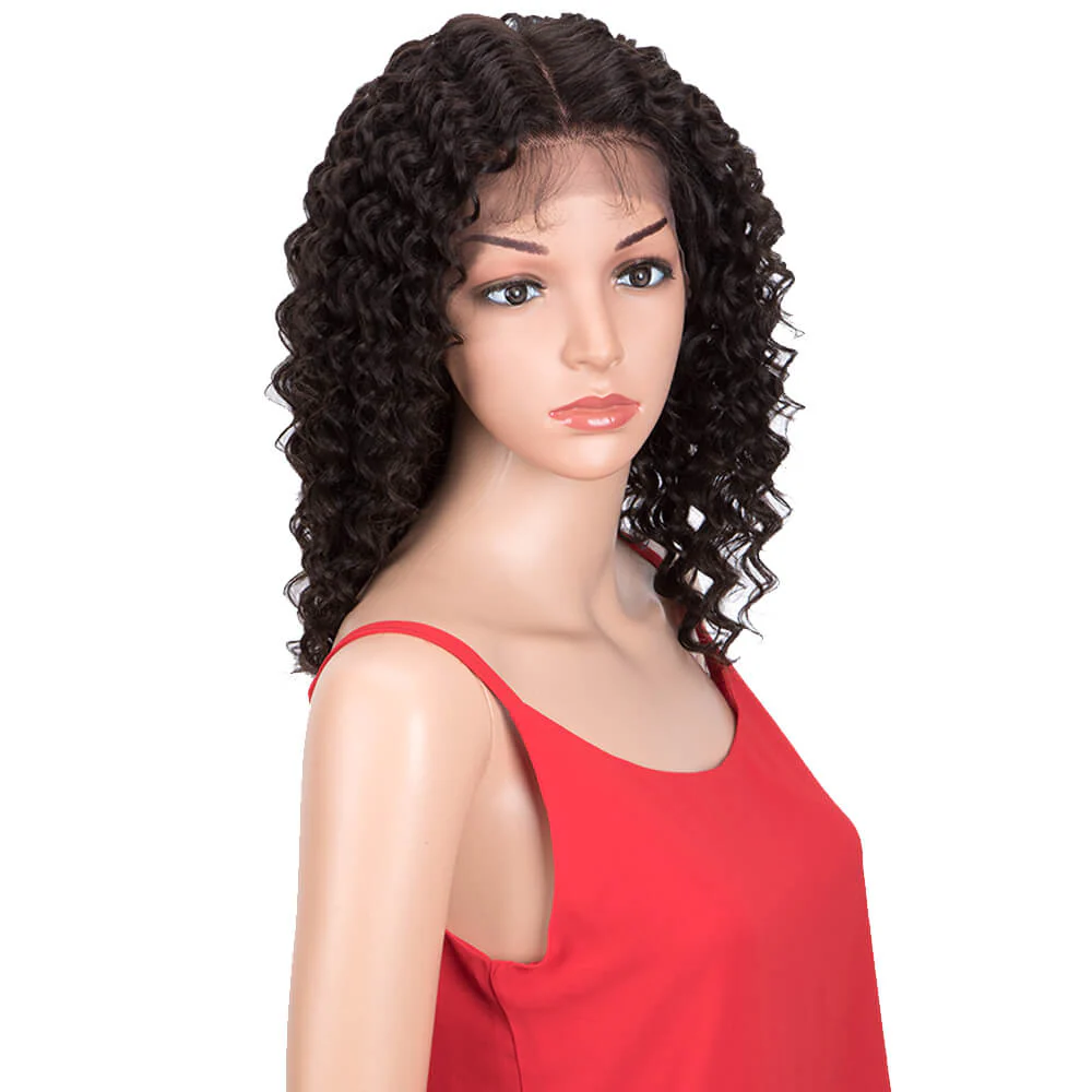 QVR Virgin Human Hair Part Lace Wig Deep Wave Wigs - Image 5