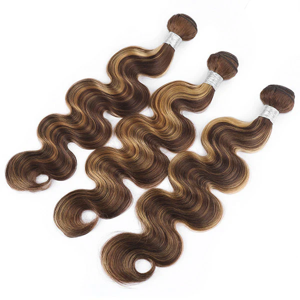 Highlight Body Wave Hair 3 Bundles with 13x4 Lace Frontal Closure Ear to Ear Virgin Human Indian Hair - Image 6