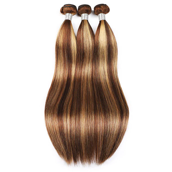 Highlight Hair 3 Bundles with HD Lace Frontal Closure Indian Straight Human Hair - Image 5