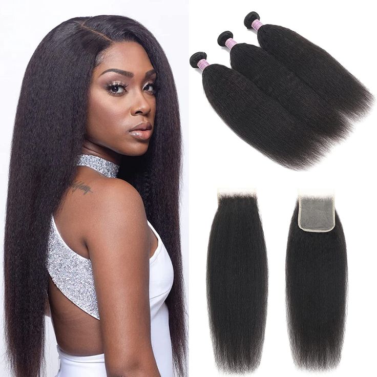 QVR 15A Grade Best Virgin Human Hair Kinky Straight 3 Bundles Hair With 4x4 Lace Closure Unprocessed Virgin Hair Weave