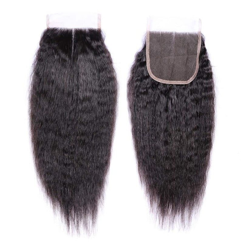 QVR 15A Grade Best Virgin Human Hair Kinky Straight 3 Bundles Hair With 4x4 Lace Closure Unprocessed Virgin Hair Weave - Image 5