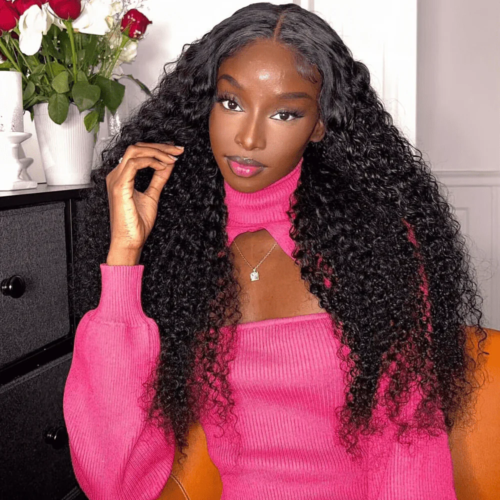 QVR Glueless 13x4 HD Lace Frontal Wig Deep Wave Invisible HD Lace Human Hair Wigs - Image 2