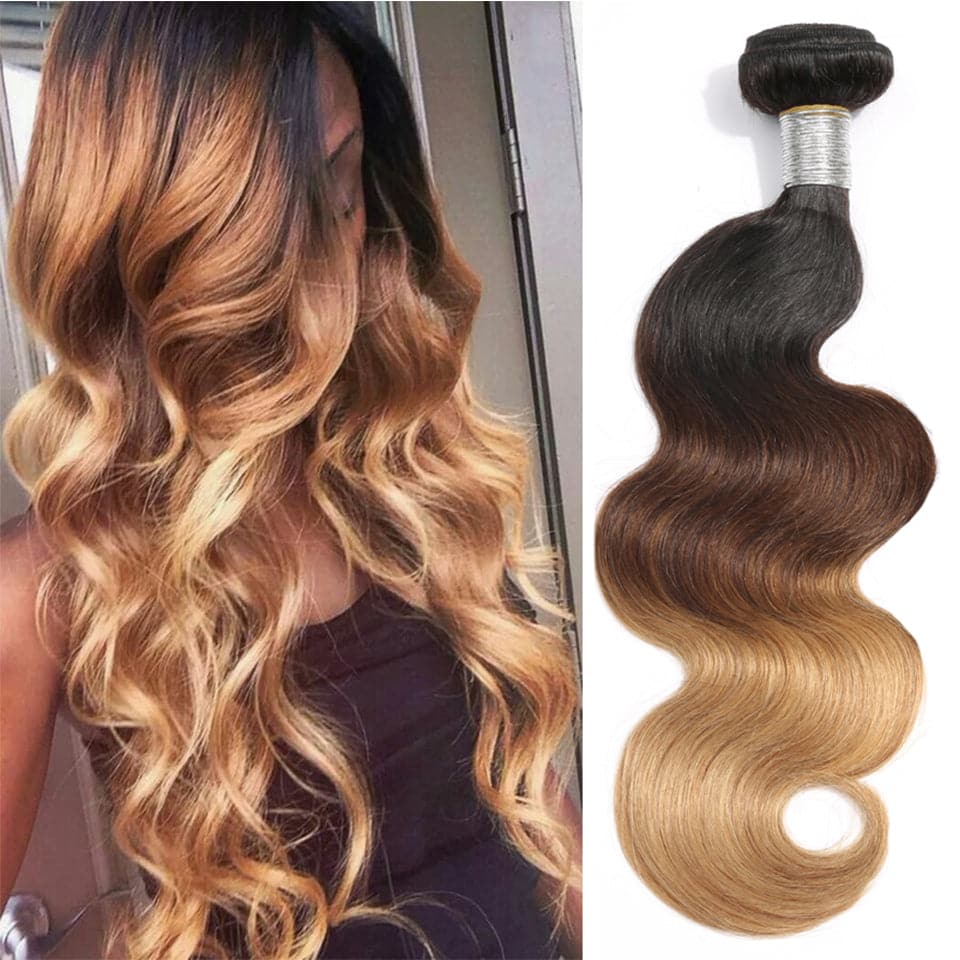 Ombre Color 1b/4/27 Body Wave 3 Bundles Virgin Hair - Image 2
