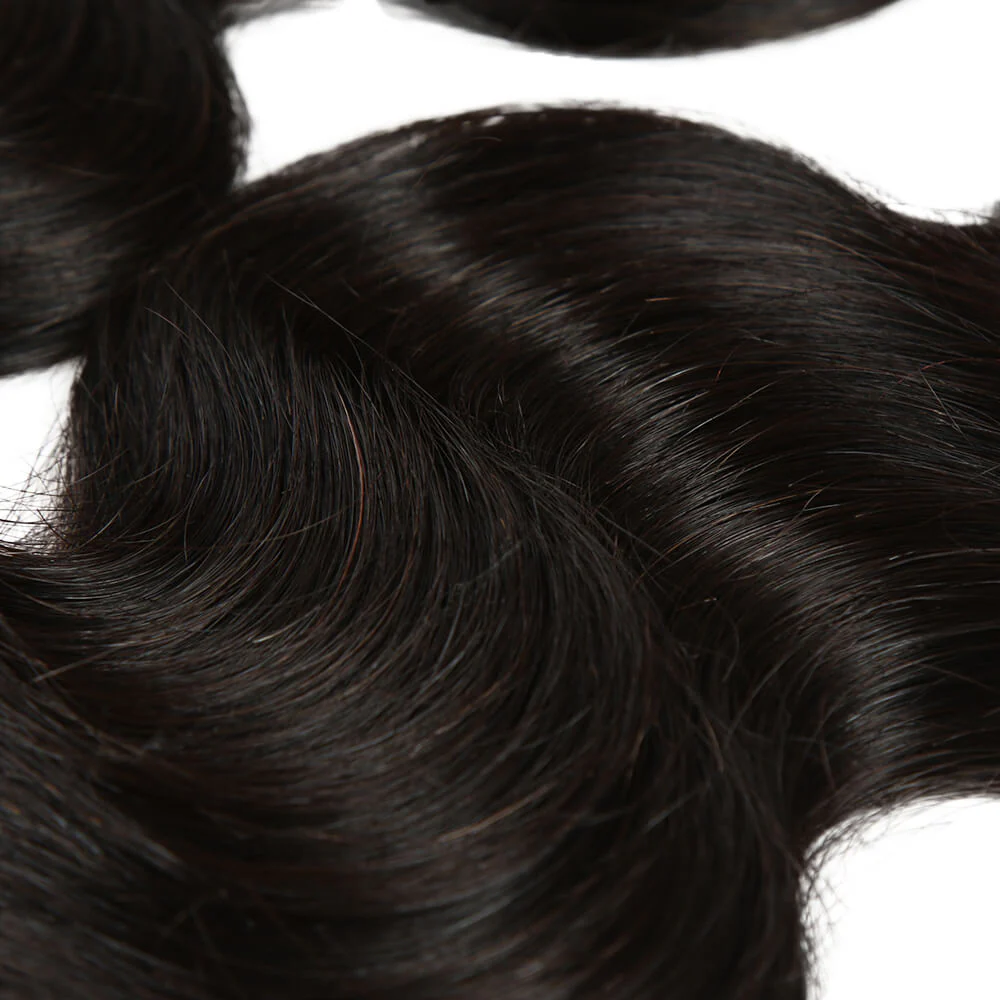 QVR Malaysian Virgin Human Hair Bundles Natural Color Body Wave 4 Bundles - Image 5