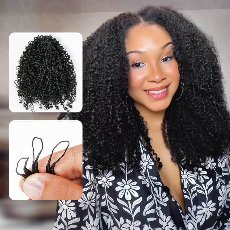 QVR Deep Wave Crochet Hair Natural Black Machine Made Feather Human Hair Extension - Image 18