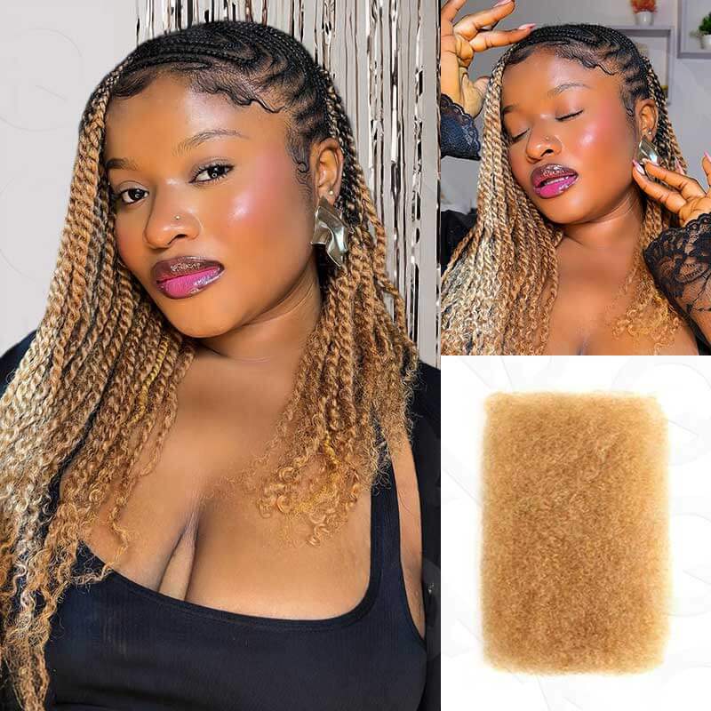 P3G5|Natural Black Afro kinky Bulk Human Hair - Image 8