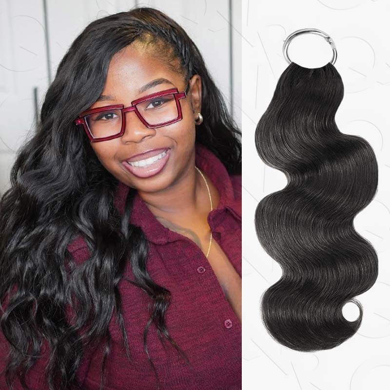 P3G5|Natural Black Water Wave Feather Crochet Hair - Image 11
