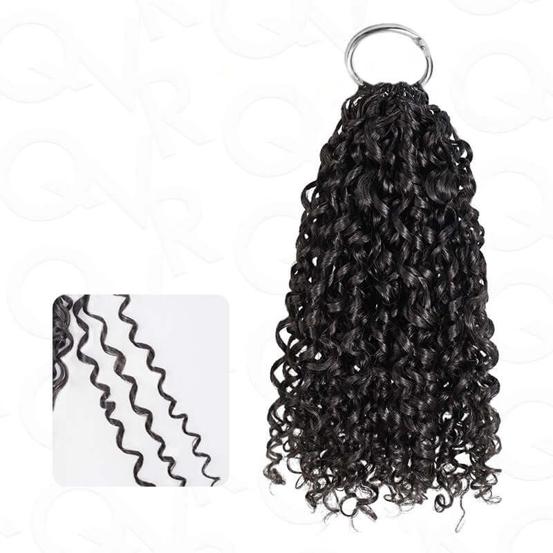 P3G5|Natural Black Water Wave Feather Crochet Hair - Image 15