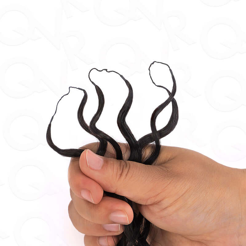 P3G5|Natural Black Water Wave Feather Crochet Hair - Image 4