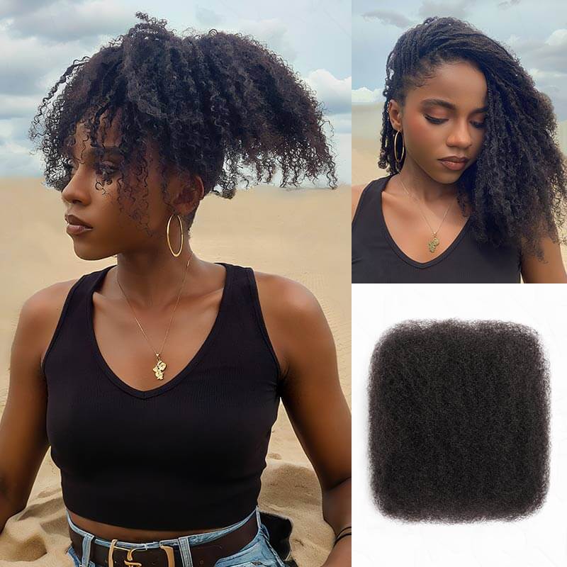 QVR No Short Hair Upgraded Afro Kinky Bulk Human Hair for Braiding & Mini Twists - Image 10