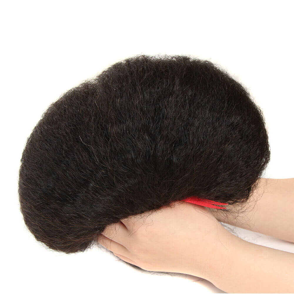 QVR Mongolian Kinky Straight Human Hair Bundles Natural Virgin Hair 3 Bundles - Image 6