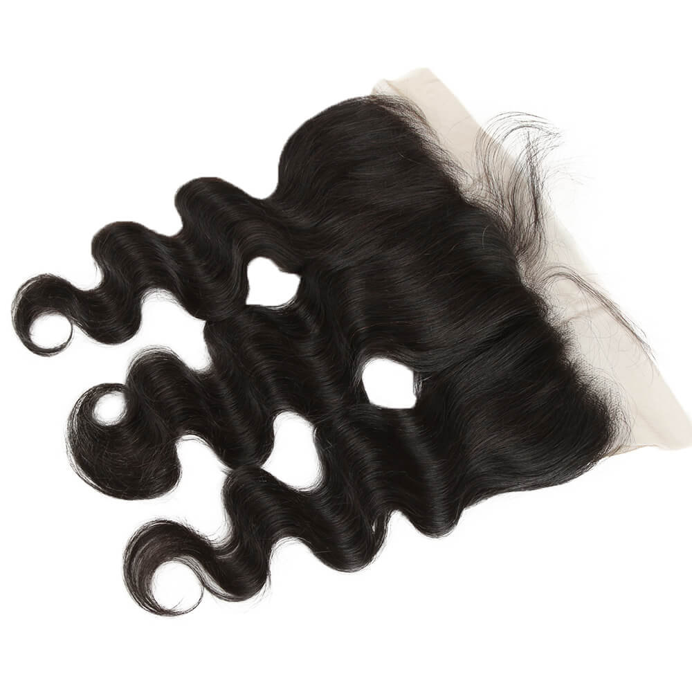 QVR Virgin Human Hair 13*4 Lace Frontal Body Wave Natural Color - Image 2