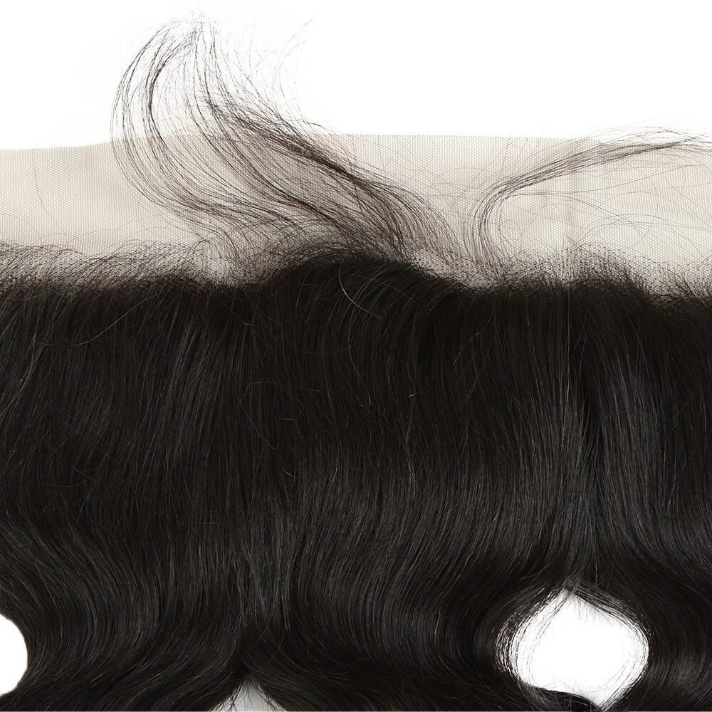 QVR Virgin Human Hair 13*4 Lace Frontal Body Wave Natural Color - Image 3