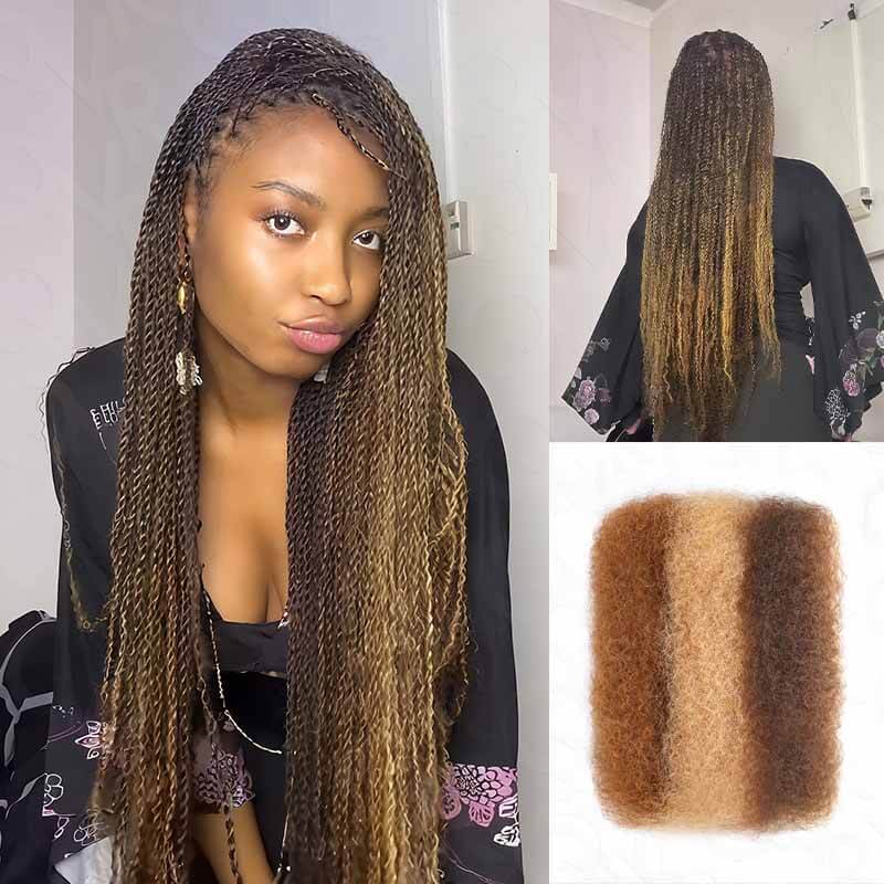 New User Only|QVR #P4/30/27 Color Afro Kinky Bulk Human Hair For Braiding - Image 3