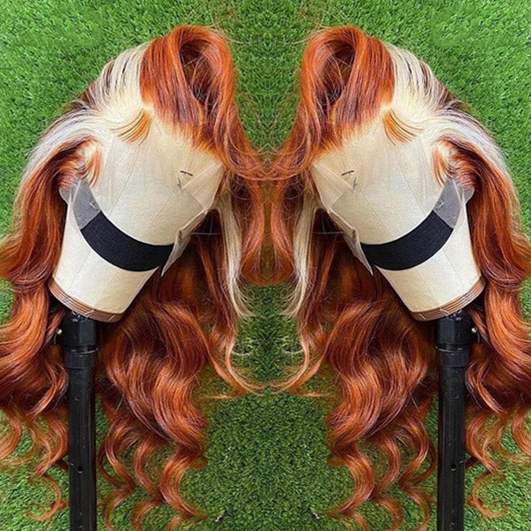 Ginger Blonde Wig 13x4 HD Lace Front Wig Body Wave Human Hair Wigs Blonde Orange Wig - Image 2