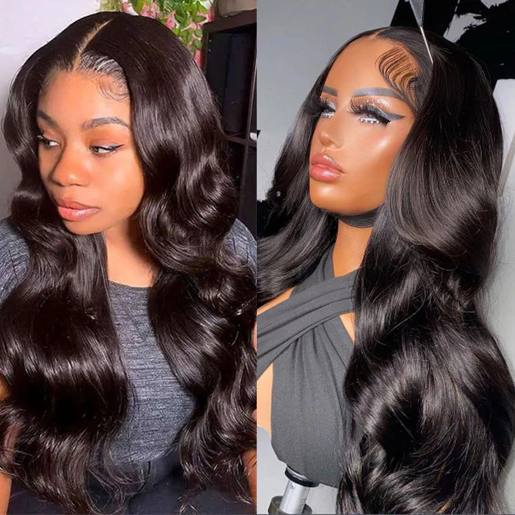 QVR Glueless Pre-cut 4x4 HD Lace Closure Human Hair Wigs Body Wave Wear and Go Wigs - Image 5