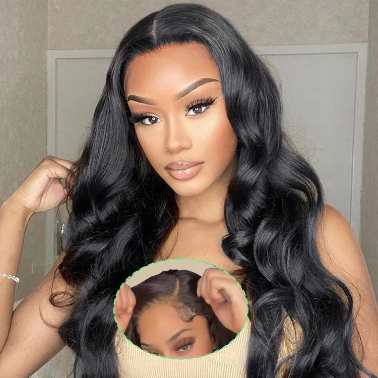 QVR Glueless Pre-cut 4x4 HD Lace Closure Human Hair Wigs Body Wave Wear and Go Wigs - Image 6
