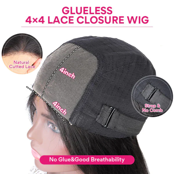 QVR Glueless Pre-cut 4x4 HD Lace Closure Human Hair Wigs Deep Wave Piano #4/27 Highlight Wear & Go Wigs - Image 7