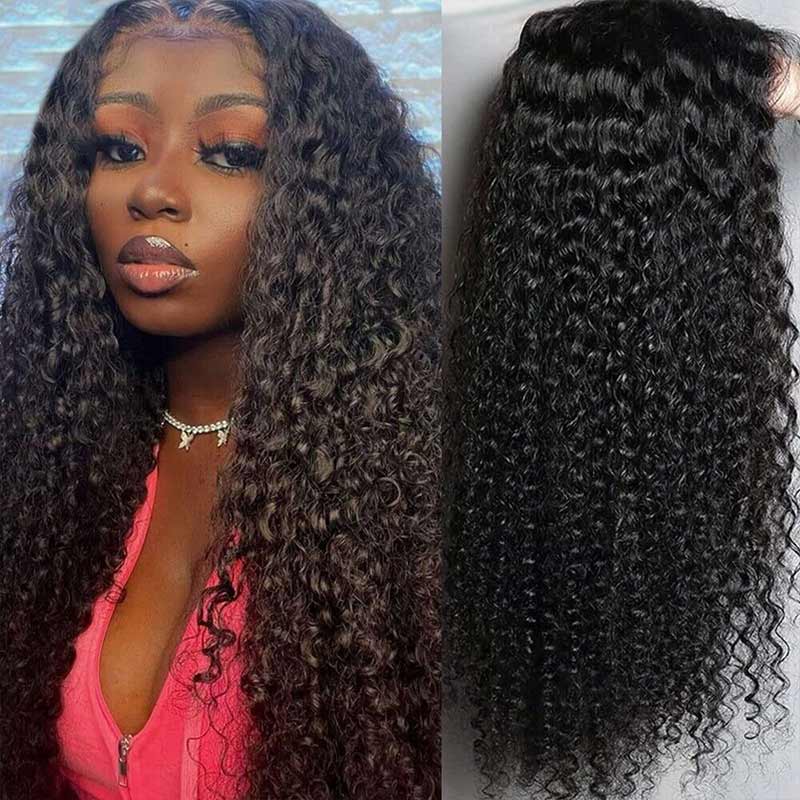QVR Glueless Pre-cut 4x4 HD Lace Closure Human Hair Wigs Kinky Curly Wear & Go Wigs - Image 6