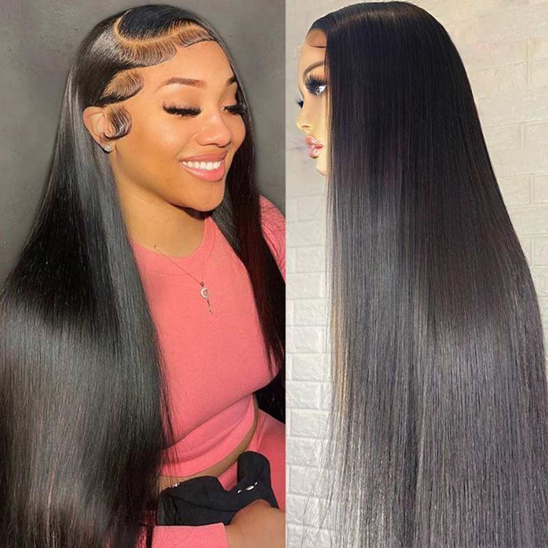 QVR Glueless Pre-cut 4x4 HD Lace Closure Human Hair Wigs Straight Wear & Go Wigs - Image 3
