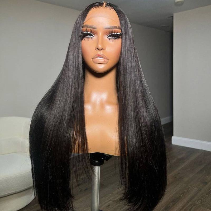 QVR Glueless Pre-cut 4x4 HD Lace Closure Human Hair Wigs Straight Wear & Go Wigs - Image 4