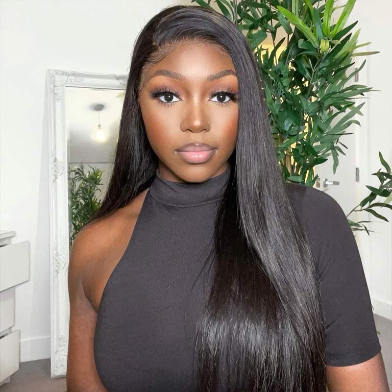 QVR Glueless Pre-cut 4x4 HD Lace Closure Human Hair Wigs Straight Wear & Go Wigs - Image 6