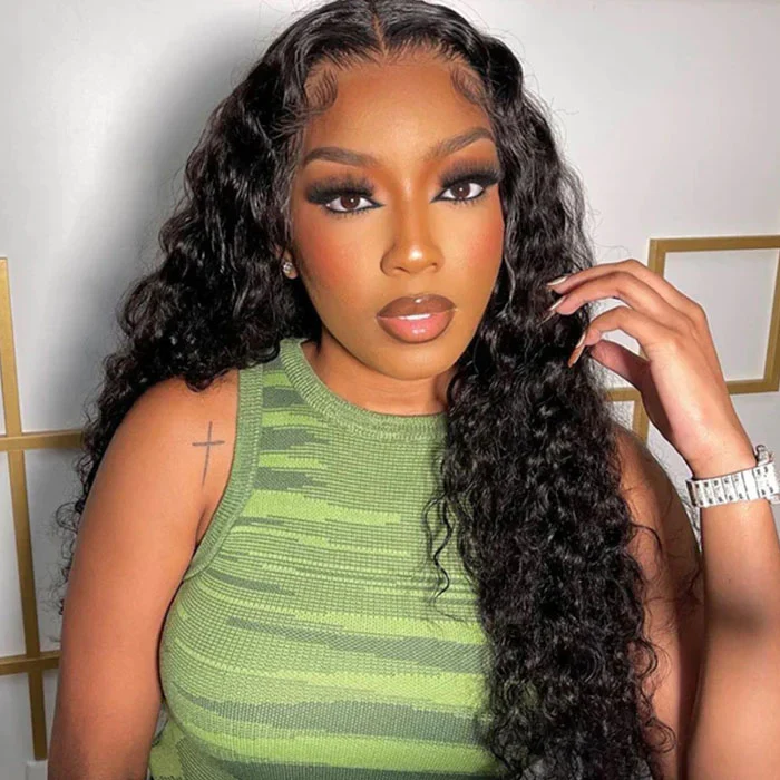 QVR Glueless Pre-cut 4x4 HD Lace Closure Human Hair Wigs Water Wave Wear & Go Wigs - Image 2