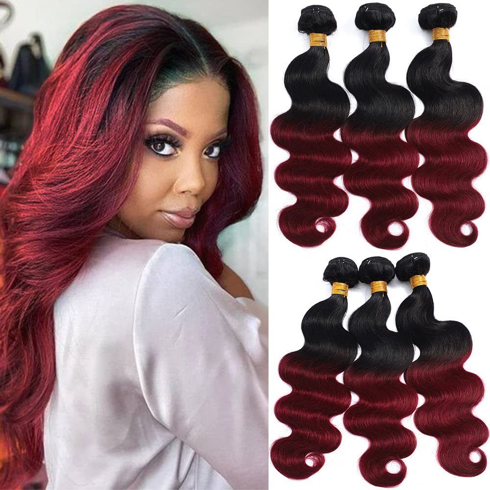 QVR Remy Human Hair 3 Bundles Body Wave Hair T1B/99J
