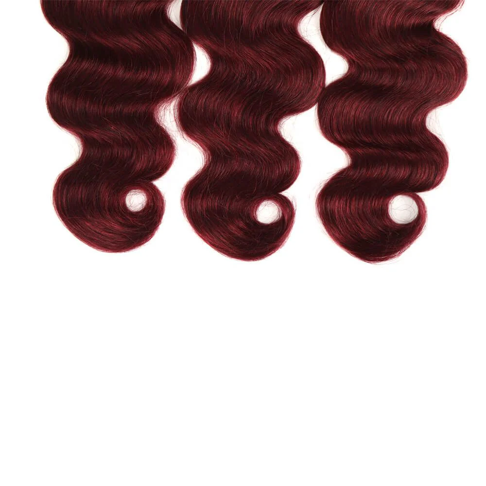 QVR Remy Human Hair 3 Bundles Body Wave Hair T1B/99J - Image 7