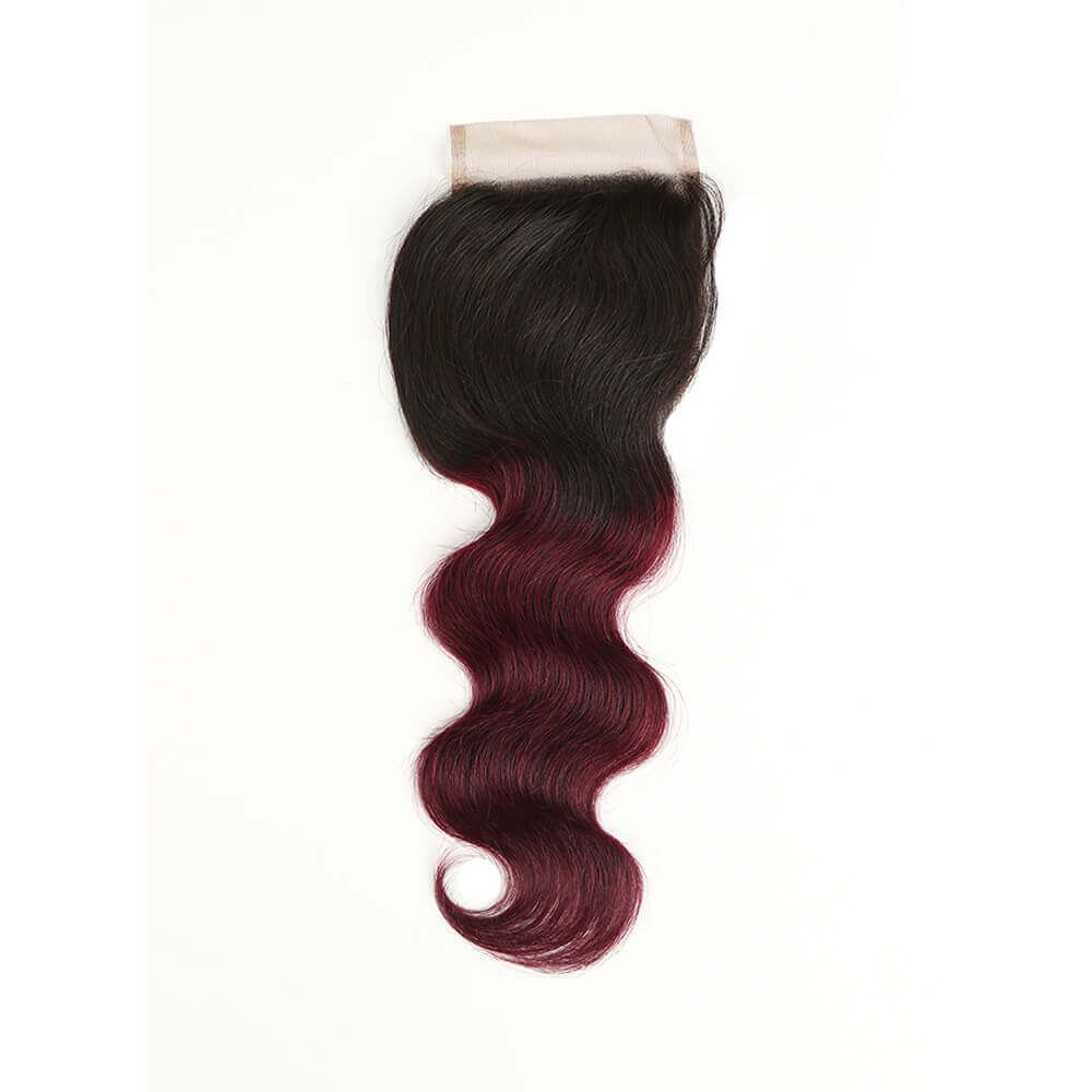 QVR Remy Body Wave Human Hair Bundles With Closure 1B Burgundy Remy Peruvian Dyed Omber 3 Bundles With Frontal 4x4 Brazilian Human Hair - Image 7