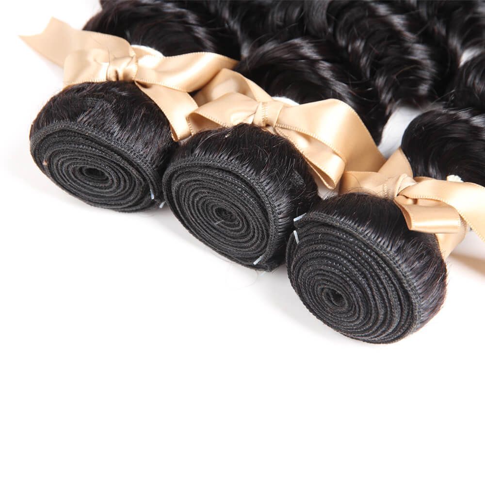 QVR Queen Remy 3 Bundles  Deep Wave Bundles with Closure Peruvian Hair Bundles with Closure Remy 100% Human Hair Bundles with Frontal - Image 6