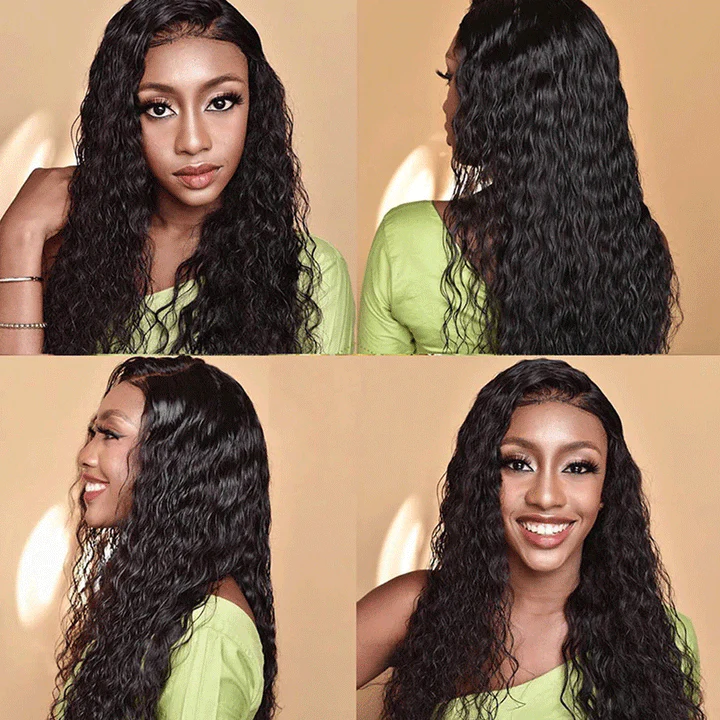 Remy Jerry Curl Human Hair Natural Black 3/4 Bundles With 4x4 Lace Closure - Image 2